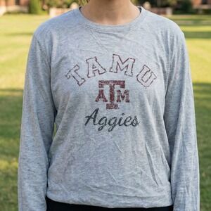 Rivalry Threads Texas A&M Aggies Long Sleeve T-Shirt Heather Gray TAMU Womens